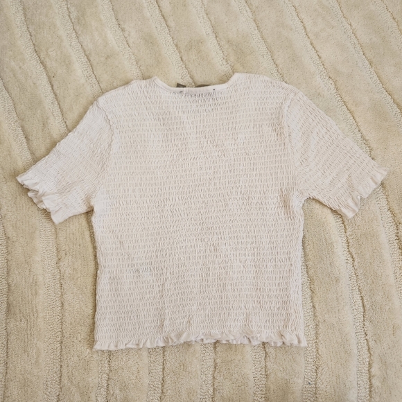 Shirred Ruched Ruffle Edge T Shirt from ASOS - Picture 8 of 8